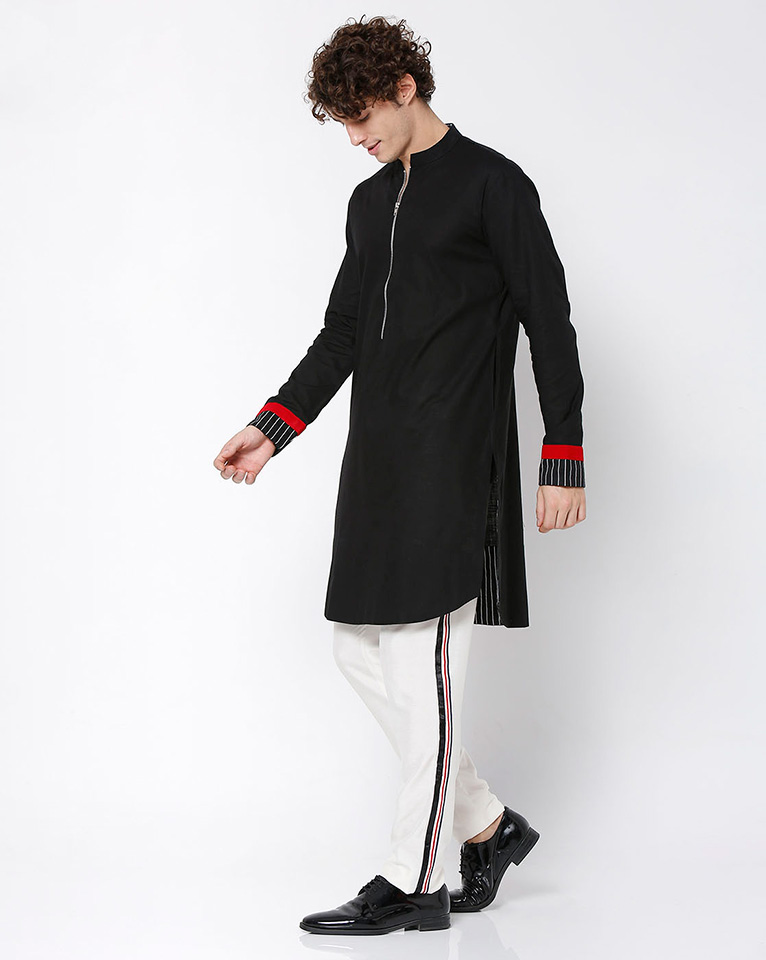 Mandarin zipper collar kurta 