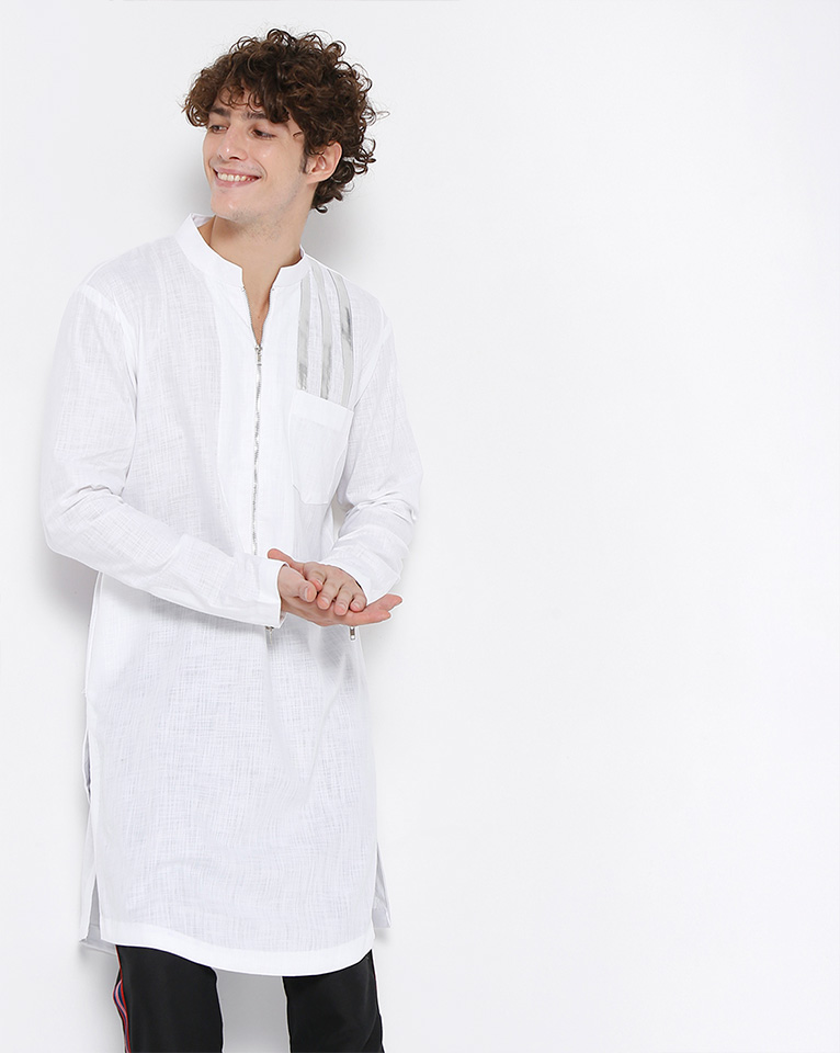 Mandarin zipper collar kurta 