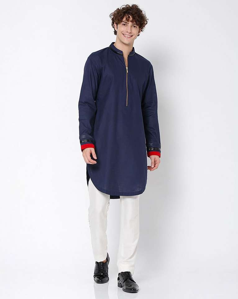 Mandarin zipper collar kurta 